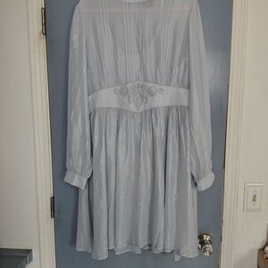 Elegant Light Blue Sheer Dress